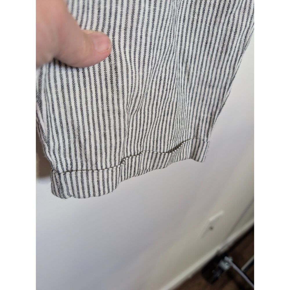 J. Crew Navy Striped Linen-Cotton Blend Drawstring Pants Size 12 Summer Vacation - Picture 4 of 8